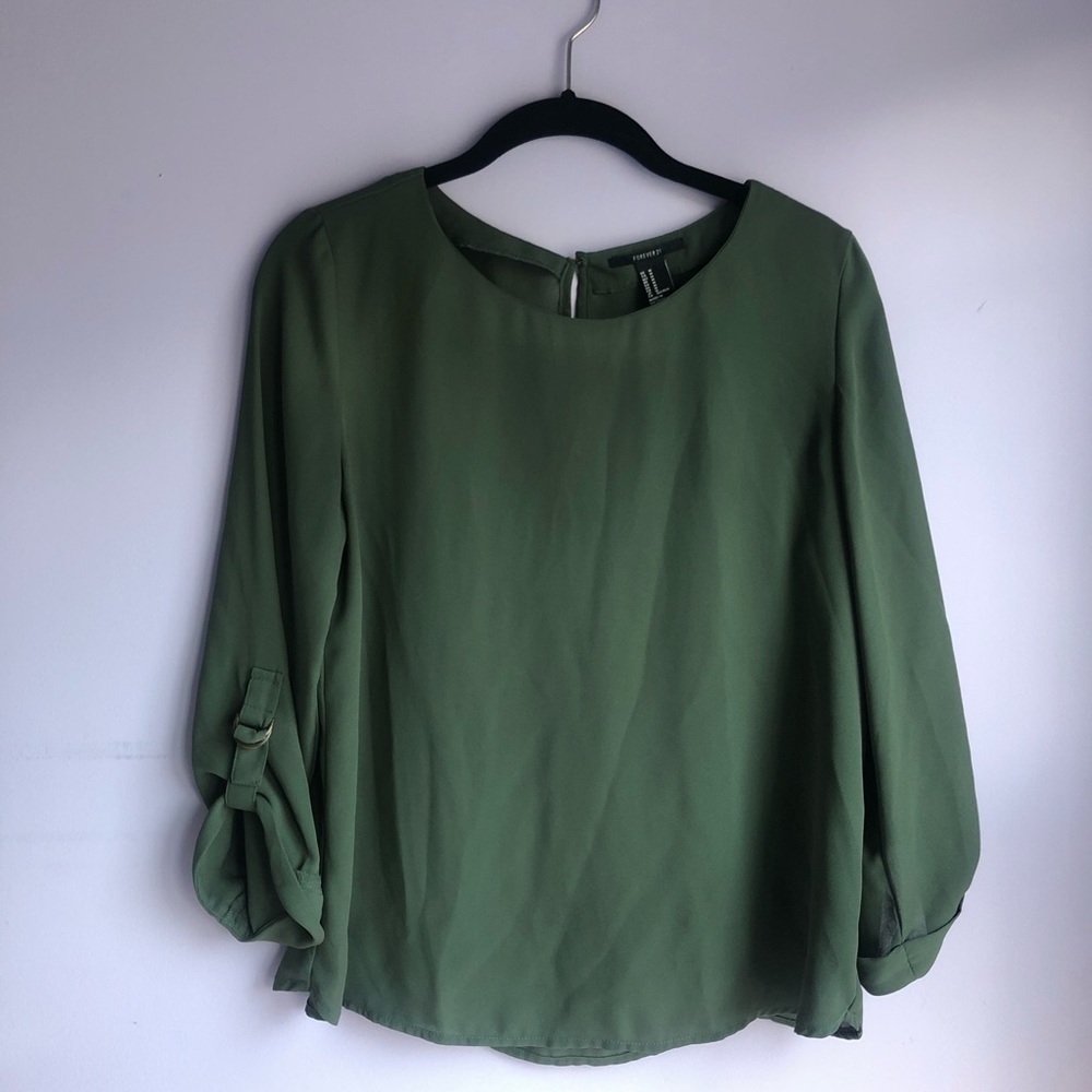 Green Top with Buckles